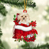 Morkie In Gift Bag Christmas Ornament GB124