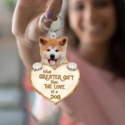 Akita Inu What Greater Gift Than The Love Of A Dog Acrylic Keychain GG122