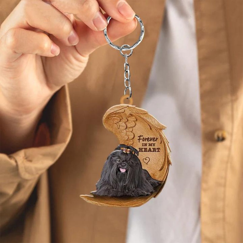 Black Shih Tzu Forever In My Heart Acrylic Keychain FK056