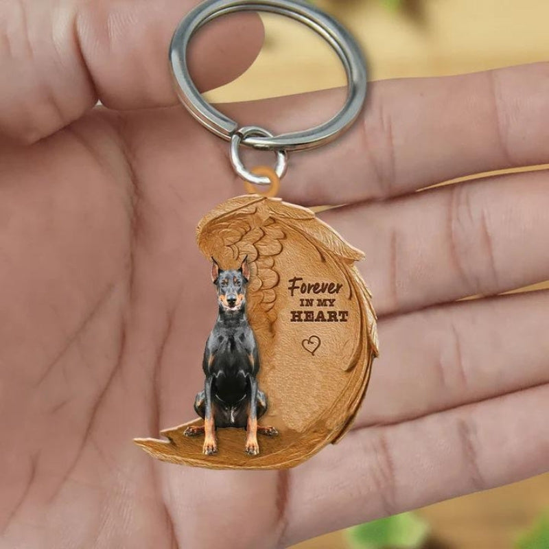 Doberman Forever In My Heart Acrylic Keychain FK076