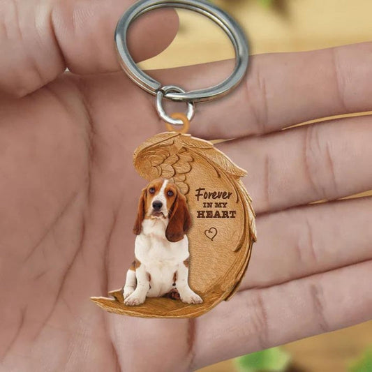 Basset Hound Forever In My Heart Acrylic Keychain FK081