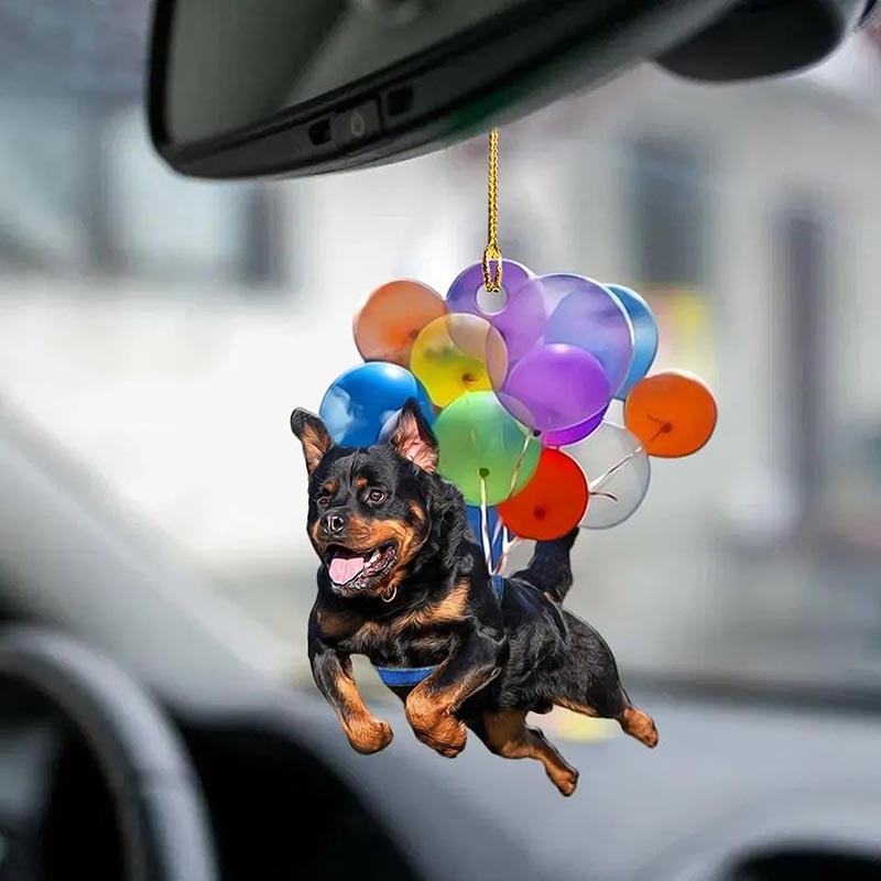 Rottweiler Dog Fly With Bubbles Car Hanging Ornament BC062