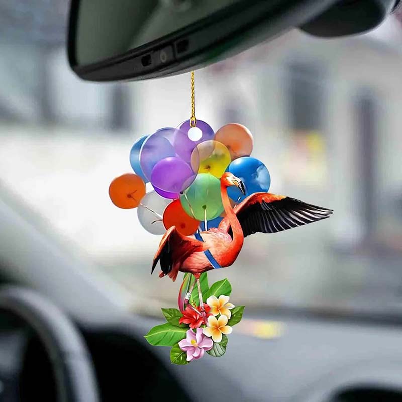 Flamingo Fly With Bubbles Car Hanging Ornament BC073