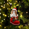 Cavalier King Charles Spaniel In Santa Boot Christmas Hanging Ornament SB015
