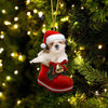 Shih Tzu In Santa Boot Christmas Hanging Ornament SB021