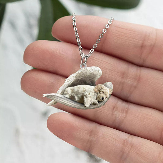 Lhasa Apso Sleeping Angel Stainless Steel Necklace SN034