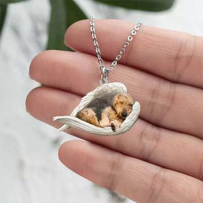 Airedale Terrier Sleeping Angel Stainless Steel Necklace SN072