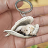 Sleeping Angel Acrylic Keychain Labrador Retriever