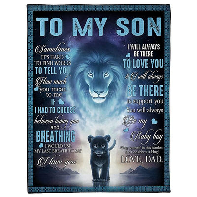 To My Son - From Dad - Lion Love G003 - Premium Blanket