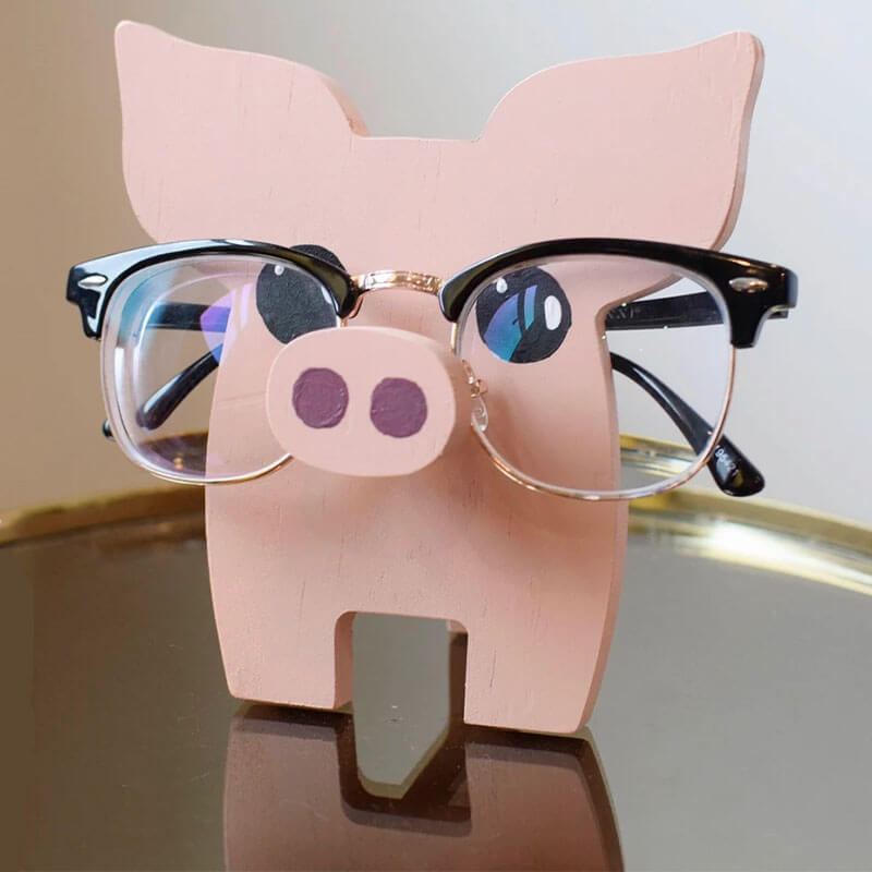 Handmade Glasses Stand Piggy