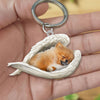 Sleeping Angel Acrylic Keychain Pomeranian