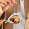 Sleeping Angel Acrylic Keychain Poodle