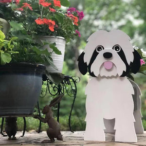 Black And White Shih Tzu Planter AP068