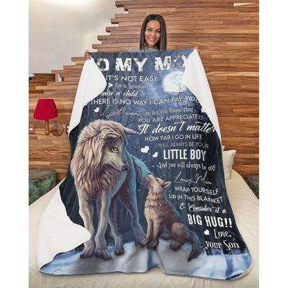 I Know It‘s Not Easy For Woman To Raise A Child Wolf A371 - Premium Blanket