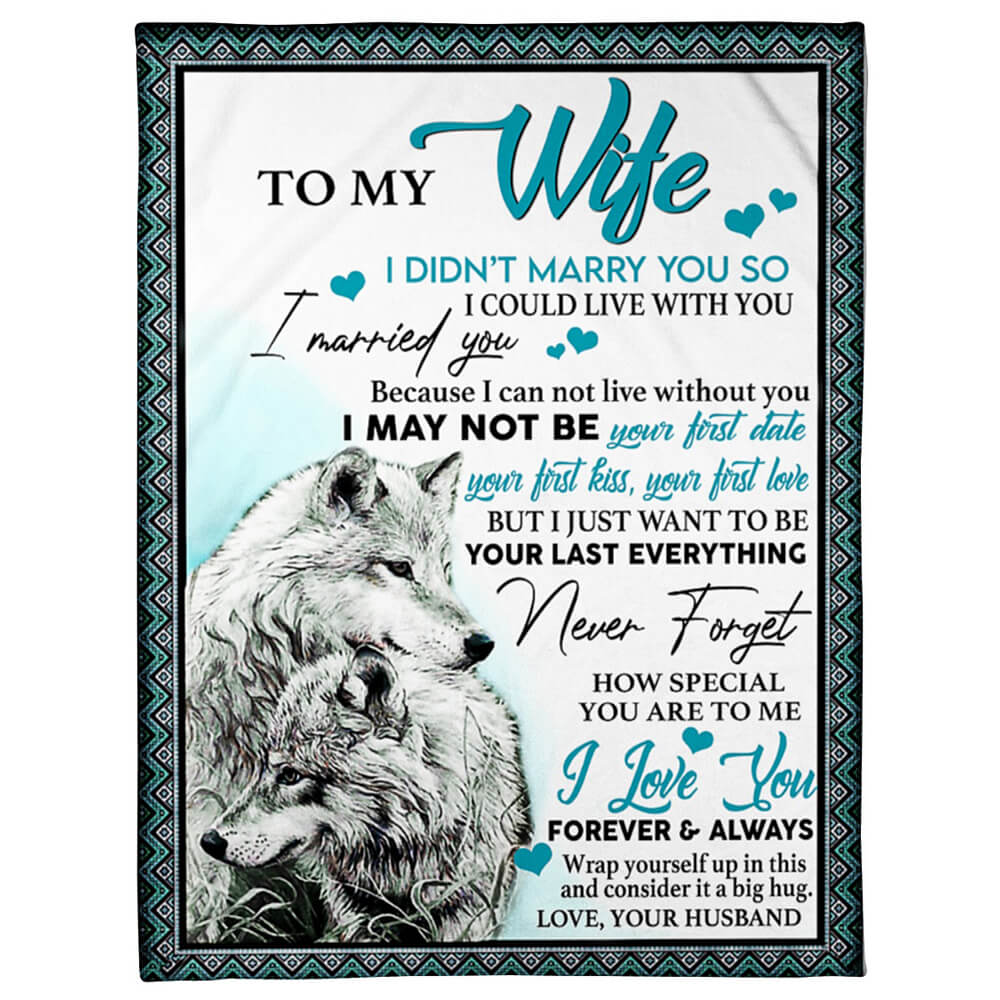 To My Wife - Wolf A245 - Premium Blanket