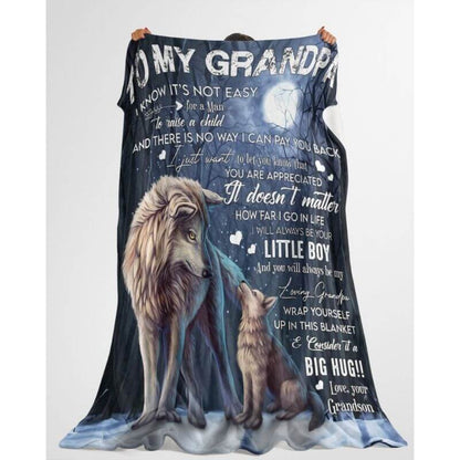 To My Grandpa - From Grandson  - A371 - Premium Blanket