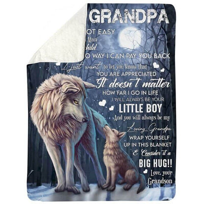 To My Grandpa - From Grandson  - A371 - Premium Blanket