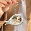 Sleeping Angel Acrylic Keychain Yorkshire Terrier02
